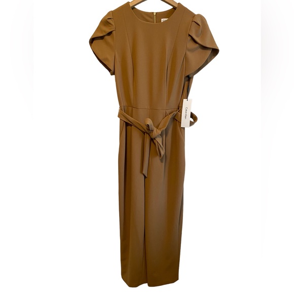 NEW CLAVIN KLEIN WIDE LEG CROP JUMPSUIT WOMENS SZ 6 - Picture 3 of 8